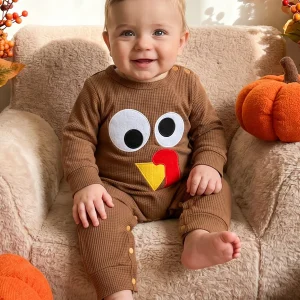 Boy Thanksgiving Romper High Quality